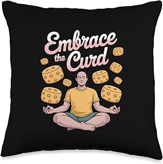 Lactose Tolerant Cheese Curds Funny Meditation Humor Throw Pillow