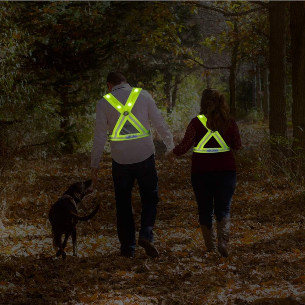 Atlecko 360° Rechargeable LED Running, Cycling, Hiking Reflective Vest & Belt for Men, Women & Kids - Safe & Comfortable - Bright Lights for High Visibility, Excellent Battery Life, Perfect for Night