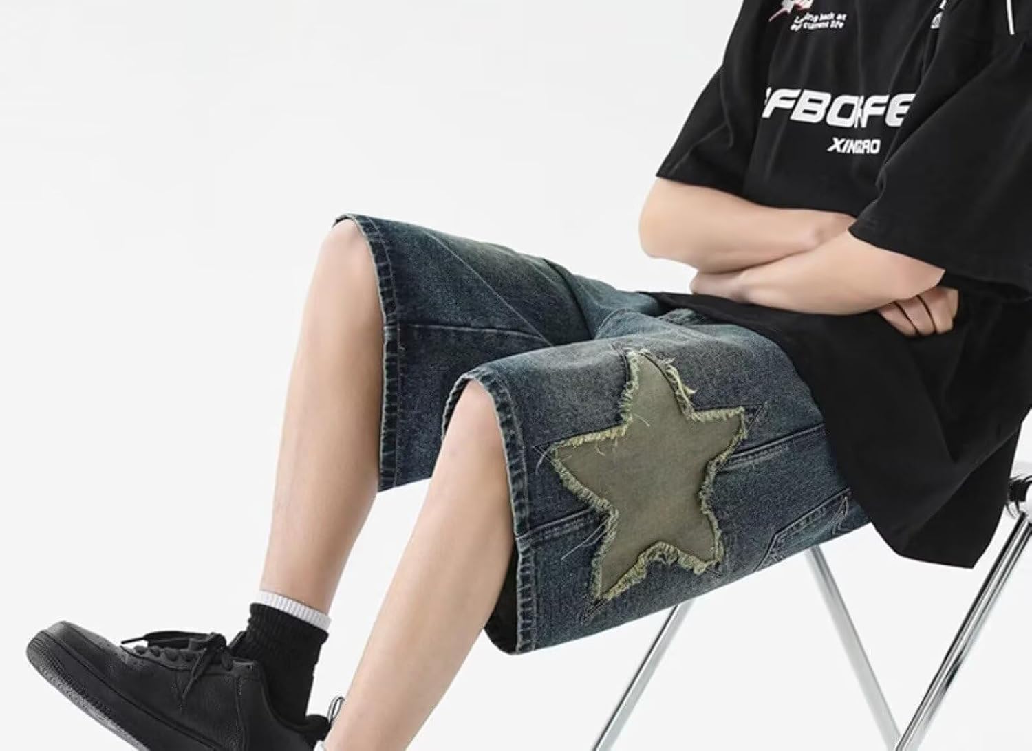 Unisex Denim Shorts Baggy Jorts Y2K Streetwear Fashion Jorts Casual Loose Grunge Harajuku Jeans Shorts - Image 5