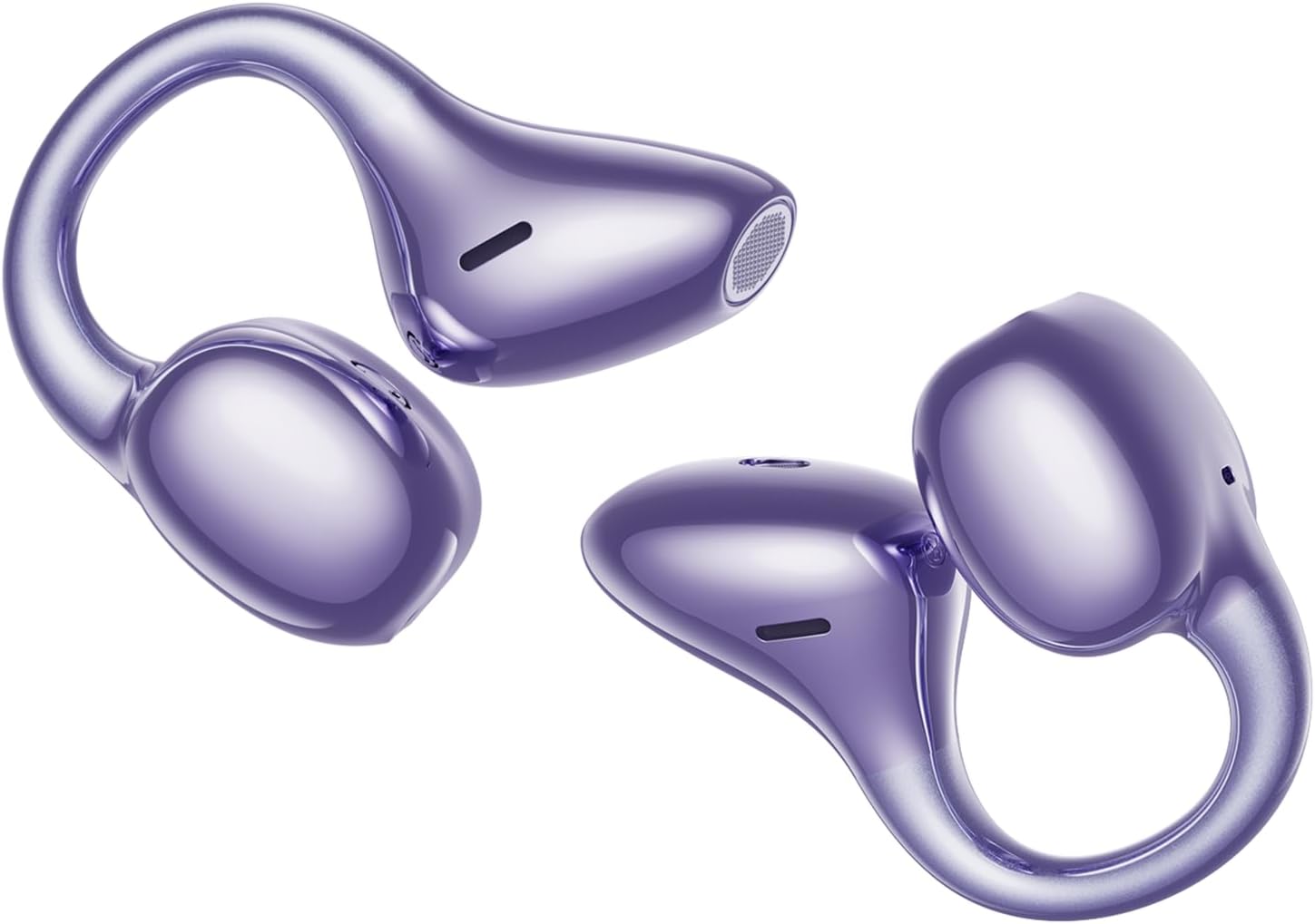 Kinglucky Open Ear Clip-On Earbuds, Semi-in-Ear Headphones No Ear Pain, Secure Fit for Running, Focused Sound for Work, Bluetooth 6.0, ENC Mic, 50H Playtime, IP56 Waterproof for Workout, Purple