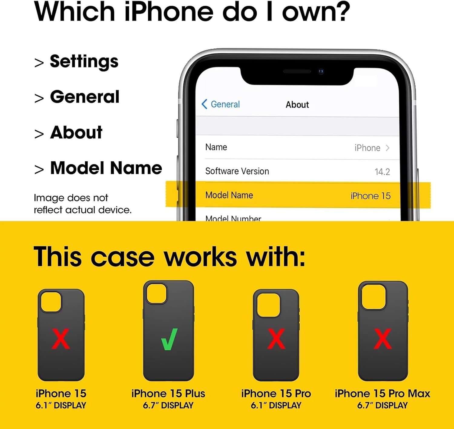 OtterBox iPhone 15 Plus and iPhone 14 Plus (ONLY) Symmetry Series+ Case - Stardust, Snaps to MagSafe, Ultra-Sleek, Raised Edges Protect Camera & Screen - Non-Retail Packaging - Image 2