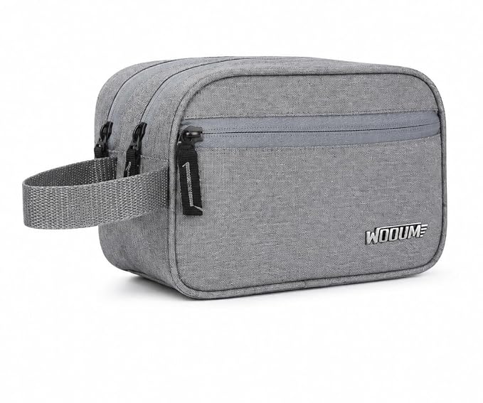 Wooum Travel Toiletry Pouch for Men 1 Year Warranty Shaving Kit Bag Travel Pouch Organizer Medicine Bag Toilet Kit for Travel Small Travel Pouch Bag for Men & Women (Grey)