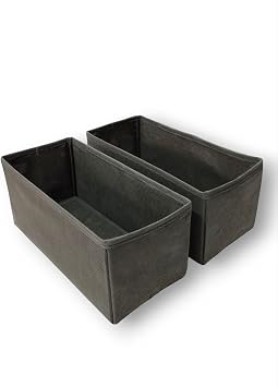 2'li Antrasit Çekmece İçi Düzenleyici Organizer Set - Çok Amaçlı Dolap İçi Kutu Seti (28 * 13 * 13)