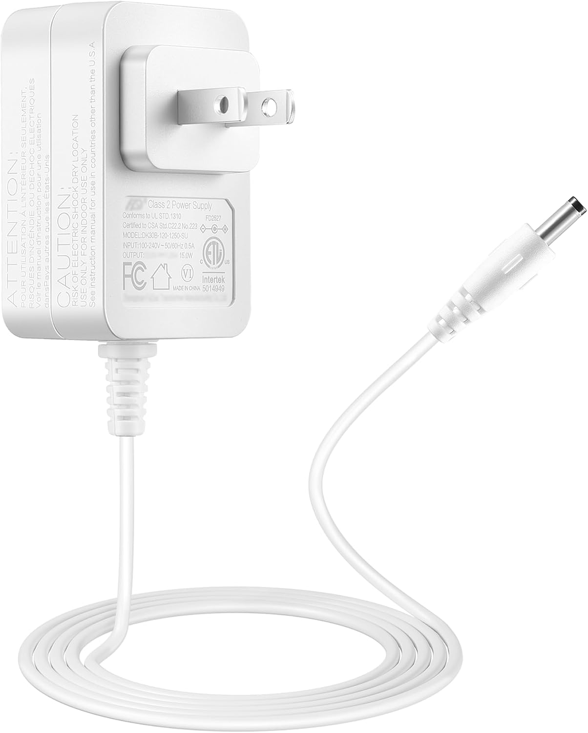Tonton 15W Power Adapter for Echo Dot (3rd/4th/5th Gen), Echo Dot with Clock, Echo Dot Kids, Echo Show 5 (1st & 2nd Gen), Echo Spot, Echo Pop, Fire TV Cube – 6Ft Replacement Charger Cord, White