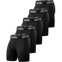 BOOJO 5 Pack Compression Shorts for Men - Athletic Running Black Spandex Quick Dry Underwear for Workout Gym Basketball