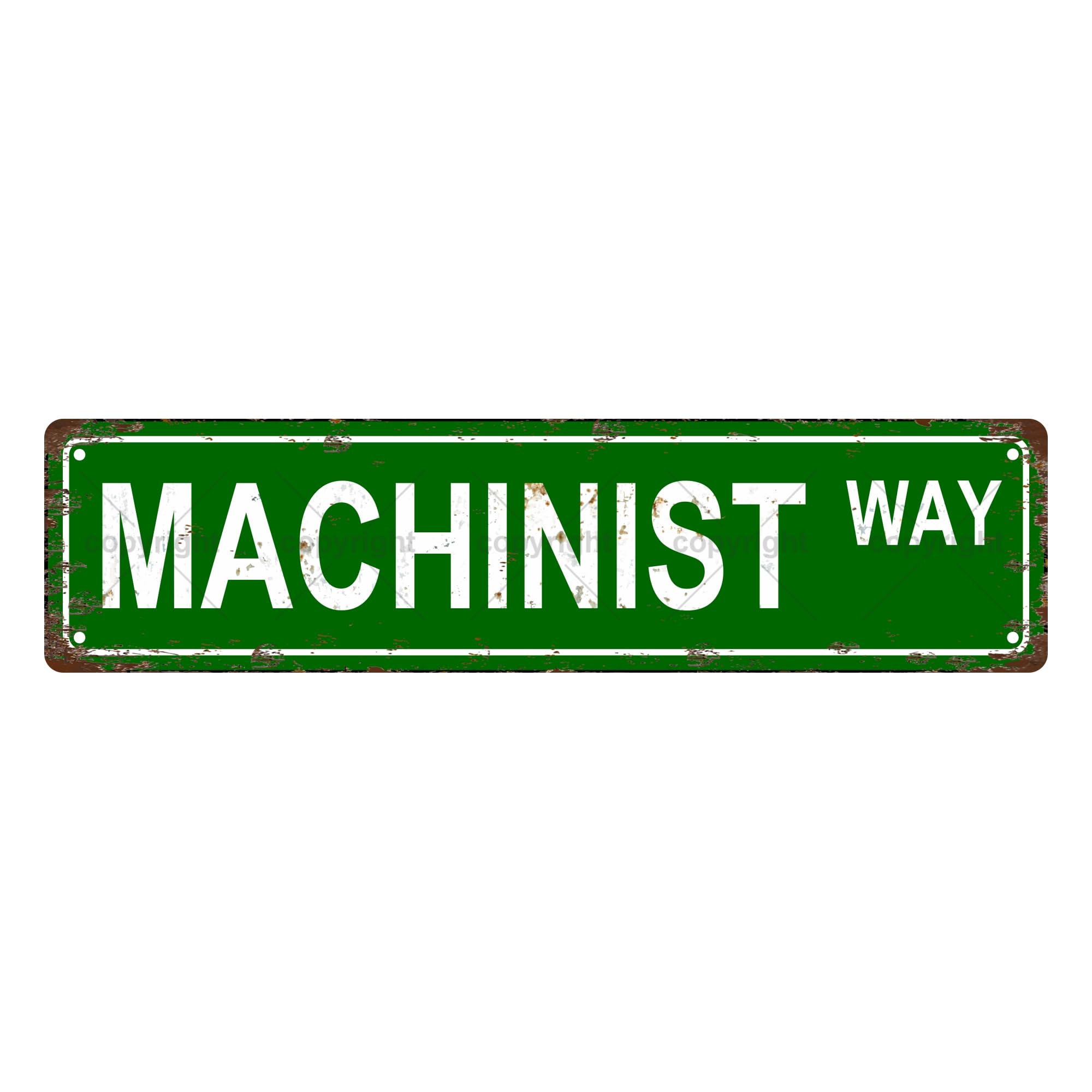 Machinist Way Occupation Metal Tin Street Sign Bar Cafe Garage Cave Home Room Wall Bathroom Farmhouse Garden Porch Patio Decor,4x16 Inch