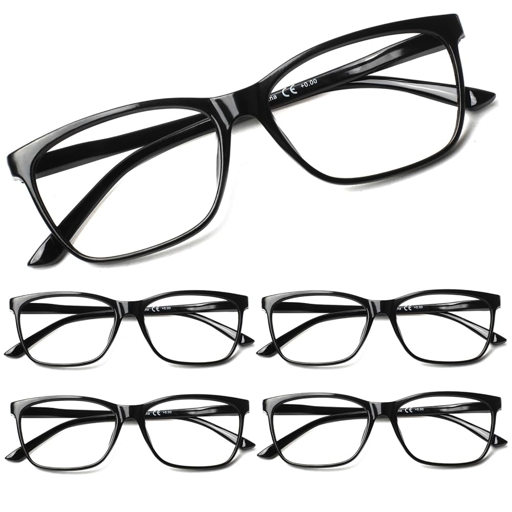 SIGVAN Ladies Reading Glasses Blue Light Blocking Spring Hinge Fashion Pattern Print Eyeglasses for Women (Black, 2.75, multiplier_x)