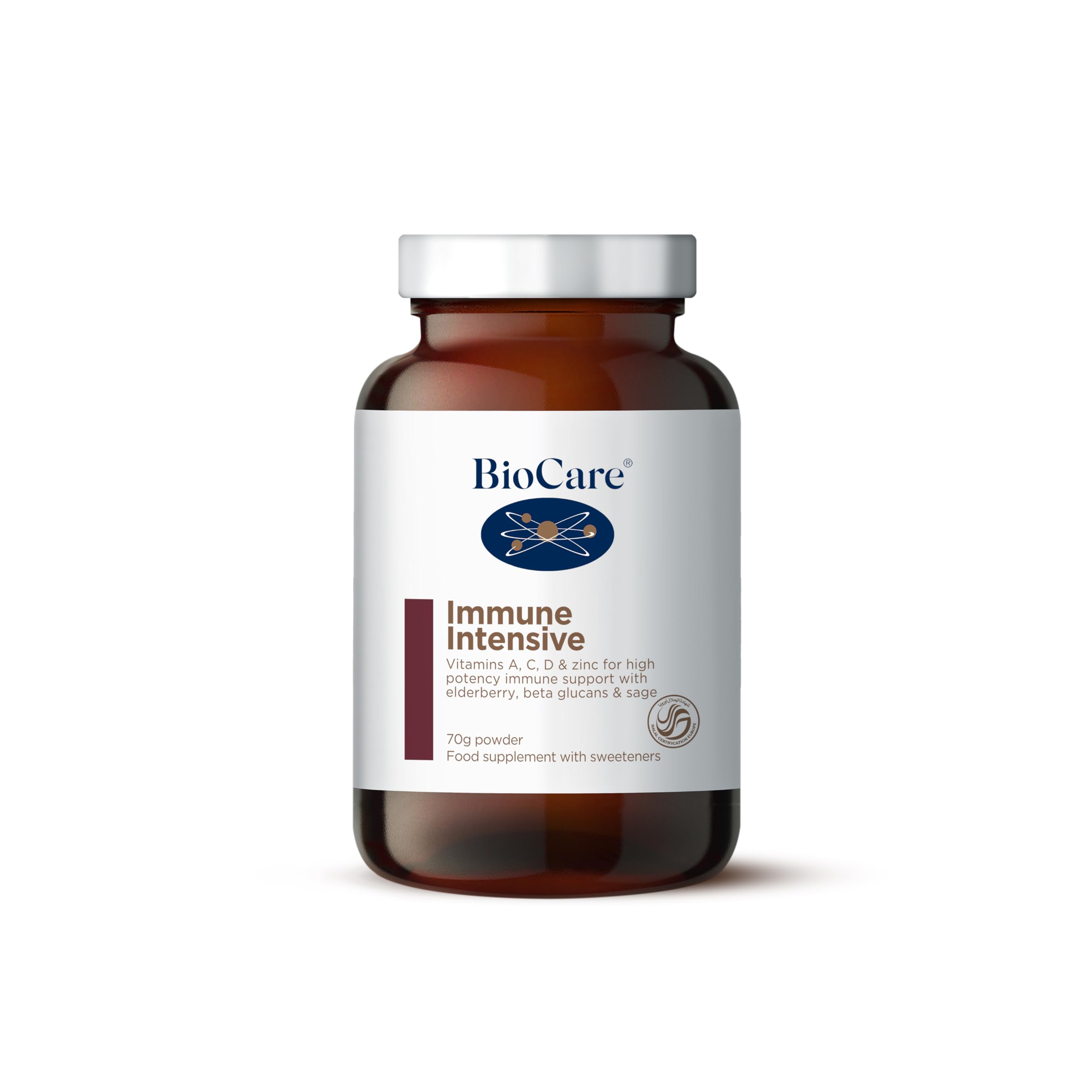 BioCare Immune Intensive | With Elderberry, Sage, Vitamins A, C and D and Zinc | Lysine & Beta Glucans for Immune Support | Supports Healthy Respiratory Tract| Supports Cold & Flu Symptoms| 70g