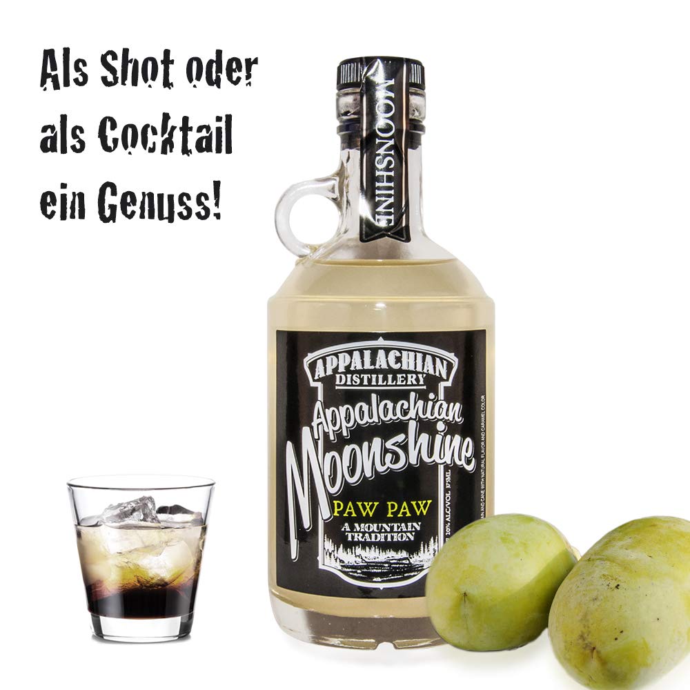 Appalachian Moonshine - Paw Paw. 35% Vol. - Echter handgefertigter Moonshine Whiskey aus West Virginia, USA.