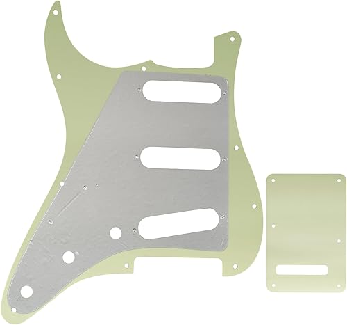 Miniatura 38 de Juego de carcasa para guitarra eléctrica Musiclily SSS 11 agujeros Stratocaster para Fender, hecho en México/EE. UU., Blanco Perlado Perla blanca