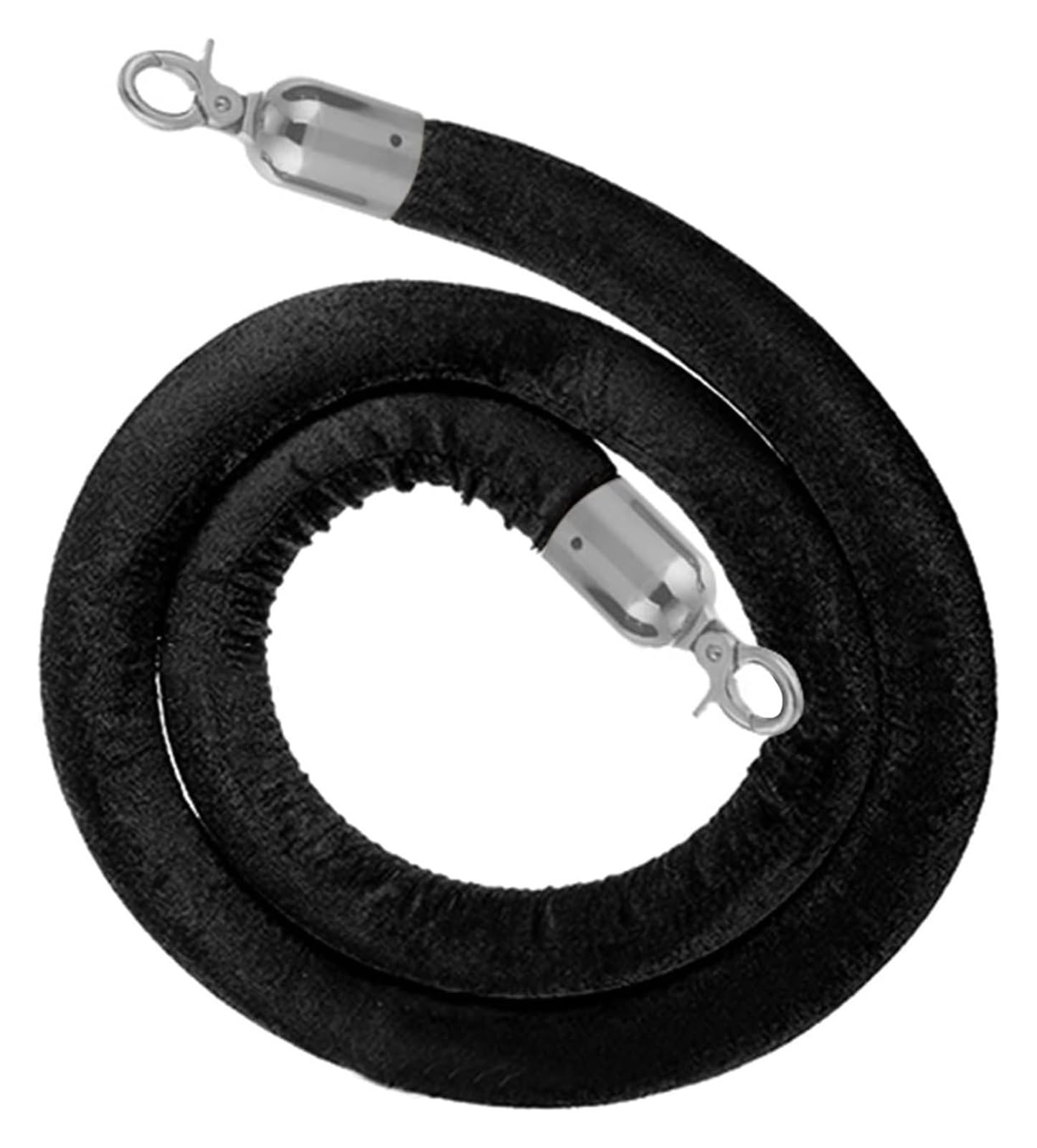 ZBBGTJK Heavy Duty Black Velvet Stanchion Rope 250cm/98in Queue Management Ber Rope for Hotel Theater Event Crowd Control (1 Pack)
