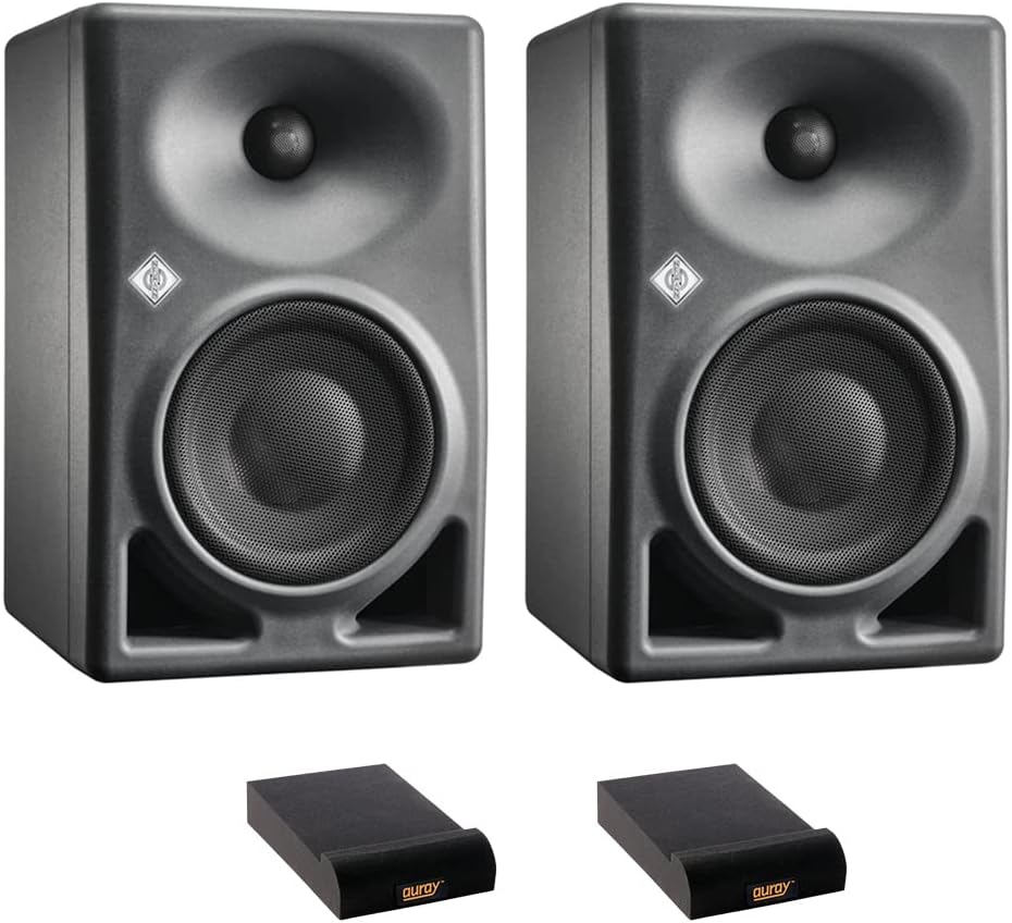 Neumann KH 120 MKII Active 5.25" 2-Way Studio Monitor (Anthracite, Pair) Bundle with 2X Auray IP-S Isolation Pad