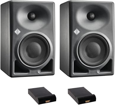 نيومان KH 120 MKII نشط 5.25 "2 طريقة استوديو مراقب أنثراسايت، حزمة زوج مع 2 x Auray IP-S عزل الوسادة