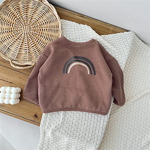 Casaco de manga comprida com botões para bebês recém-nascidos e meninos com estampa de arco-íris pri