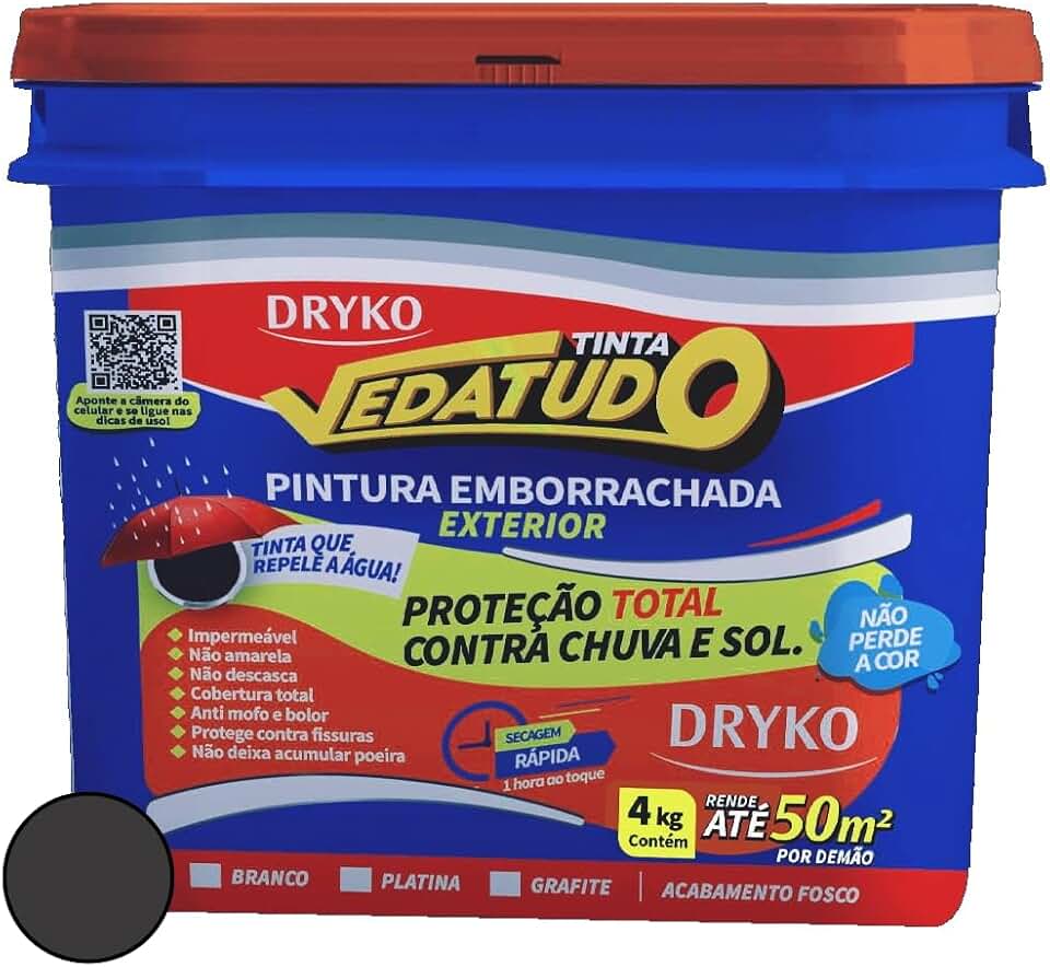 Tinta emborrachada vedatudo Grafite 4kg