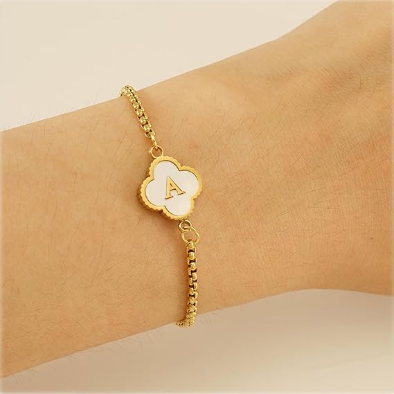 Bracelets For Womens Adjustable Alphabet Letter Bracelet - Versatile & Stylish Hand Chain Design-yellow