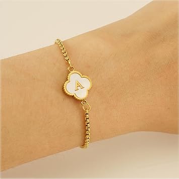 Bracelets For Womens Adjustable Alphabet Letter Bracelet - Versatile & Stylish Hand Chain Design-yellow