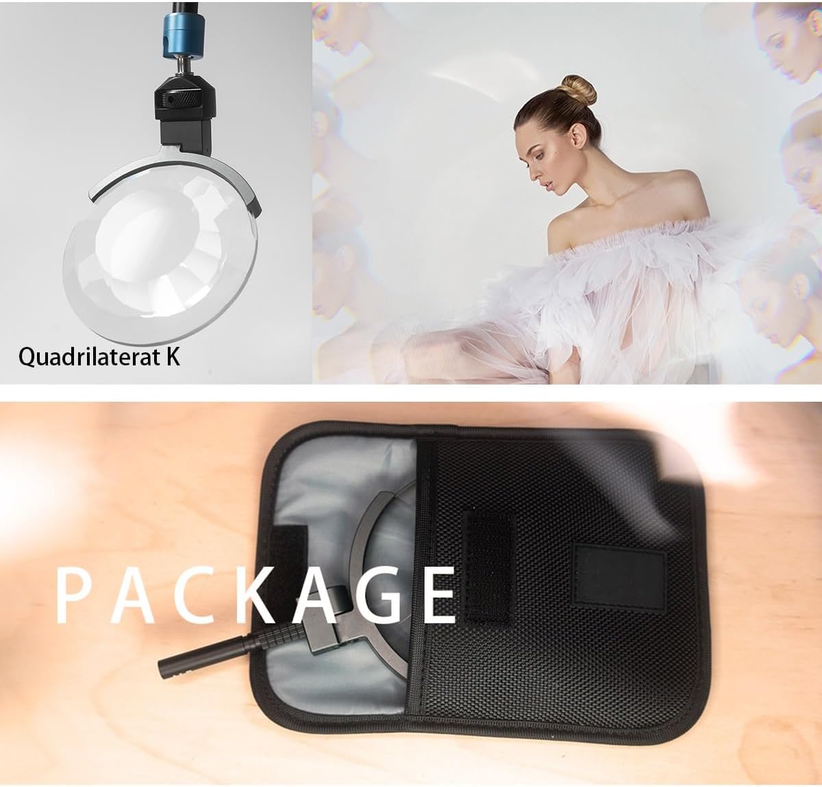 90mm Handheld Filter,Various Styles Camera Lens Filter Prism,Special Effects Optical Glass Prism,Photographic Video SLR Camera Accessories(Black Hole)