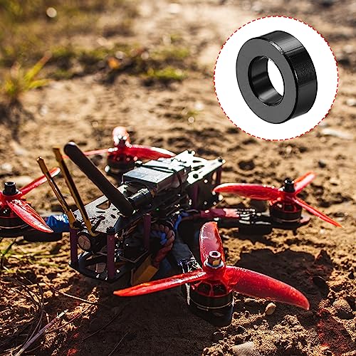 YOKIVE 10 Stück Abstandshalter, Aluminium Runder Gerader Abstandshalter | Verhindert Gelenkverformung, Ideal für Roboter, Drohnen (Schwarz, 3,1x6x2mm)
