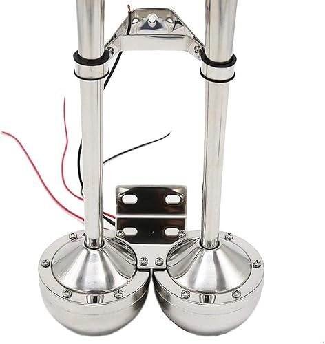 Miniatura 7 de Bocina eléctrica para coche de 150 dB, bocina de doble bocina de acero inoxidable marino 304 para rueda de carga de 12 V, camiones, camionetas,