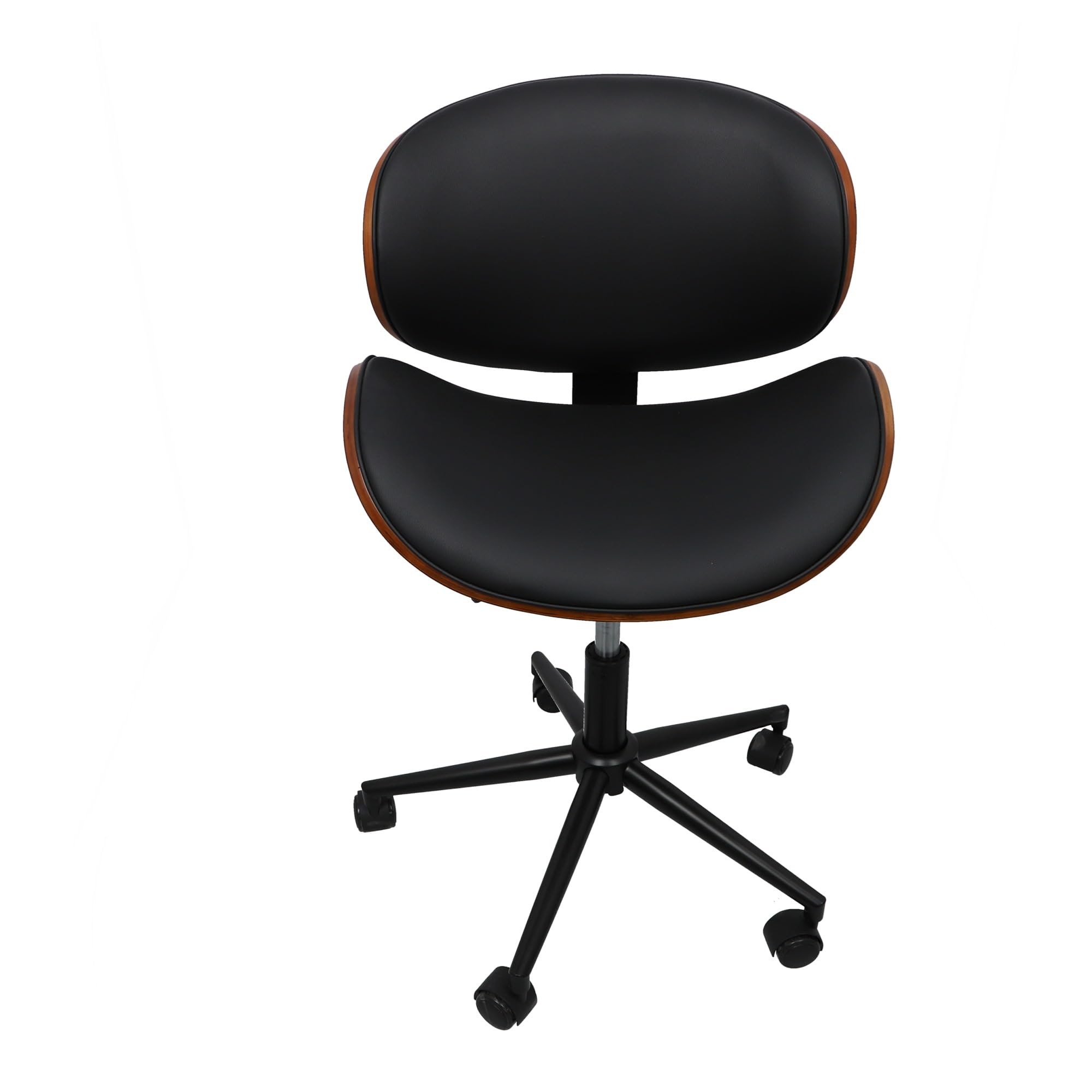 WELL HOME MOBILIARIO & DECORACIÓN Sedia da Ufficio 'Argi' Nera 52 x 46 x 63 cm, Pelle Sintetica, Nero, 52x46x63cm