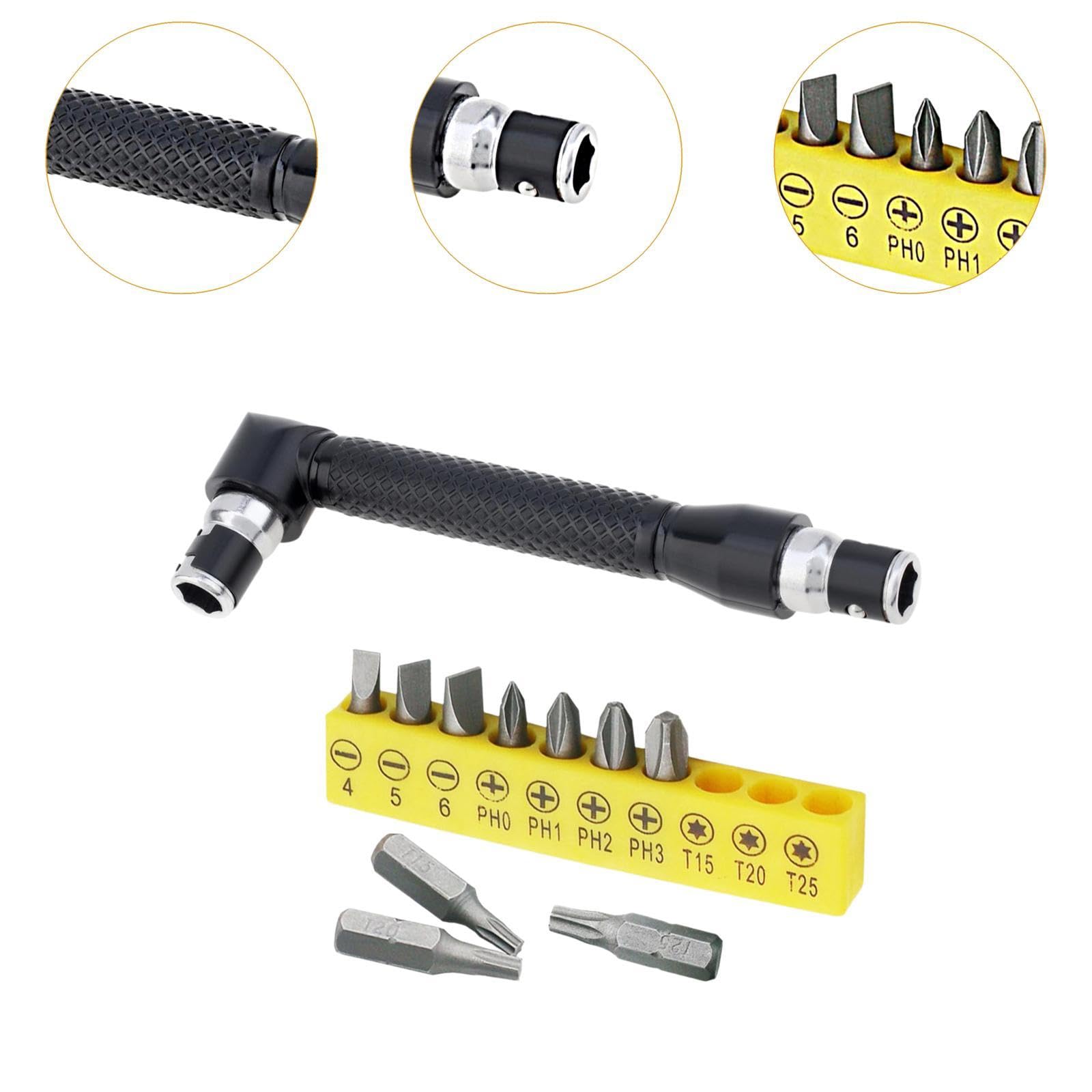 predolo Set Pezzi Cacciavite a Bussola Esagonale Doppia Testa Da 1/4 Pollice con Manico Gomma Antiscivolo per Riparazione di Elettrodomestici Elettronic, 6 pezzi