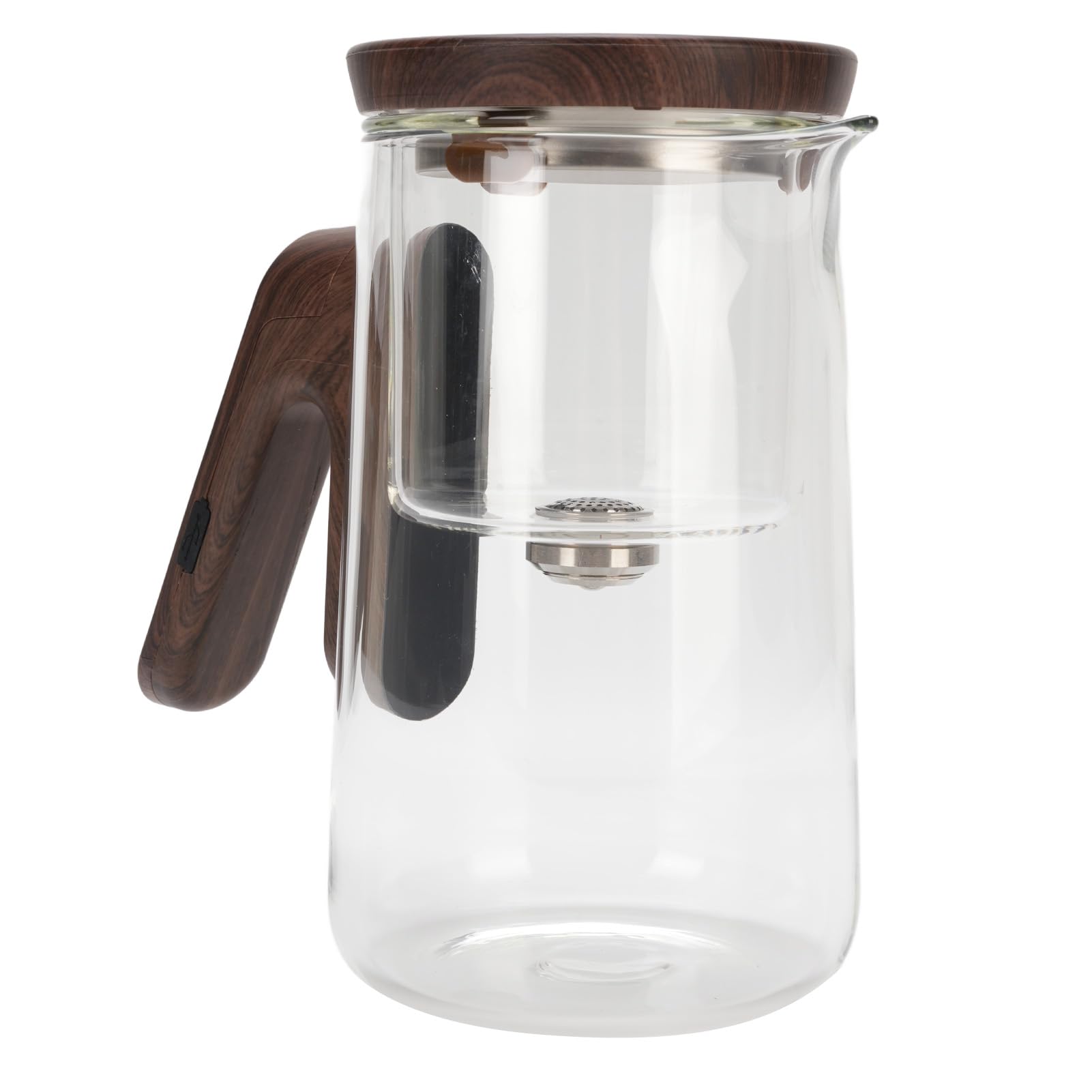 Théière en verre de 800 ml avec séparation magnétique de l'eau, passoire et minuterie pour préparer le thé