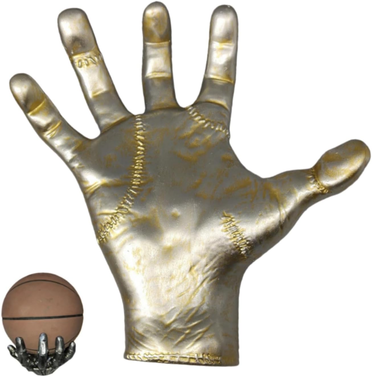 Mechanical Hand Wall Mounted Holder,Punk Style Garage Basketball Rack,Hand-Shaped Ball Storage Rack for Basketball Soccer Punk Steampunk Garage and Game Room Wall Decor