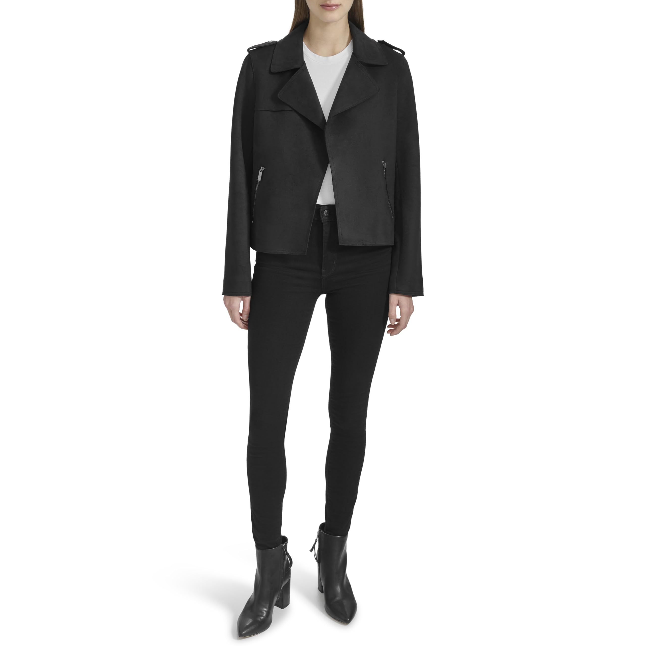 Andrew Marc Women's Faux Suede Moto Jacket