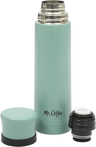 Miniatura 13 de Mr. Coffee Silverleaf - Botella térmica de acero inoxidable de 23 onzas, taza de viaje aislada al vacío de doble pared con tapa a prueba de fugas,