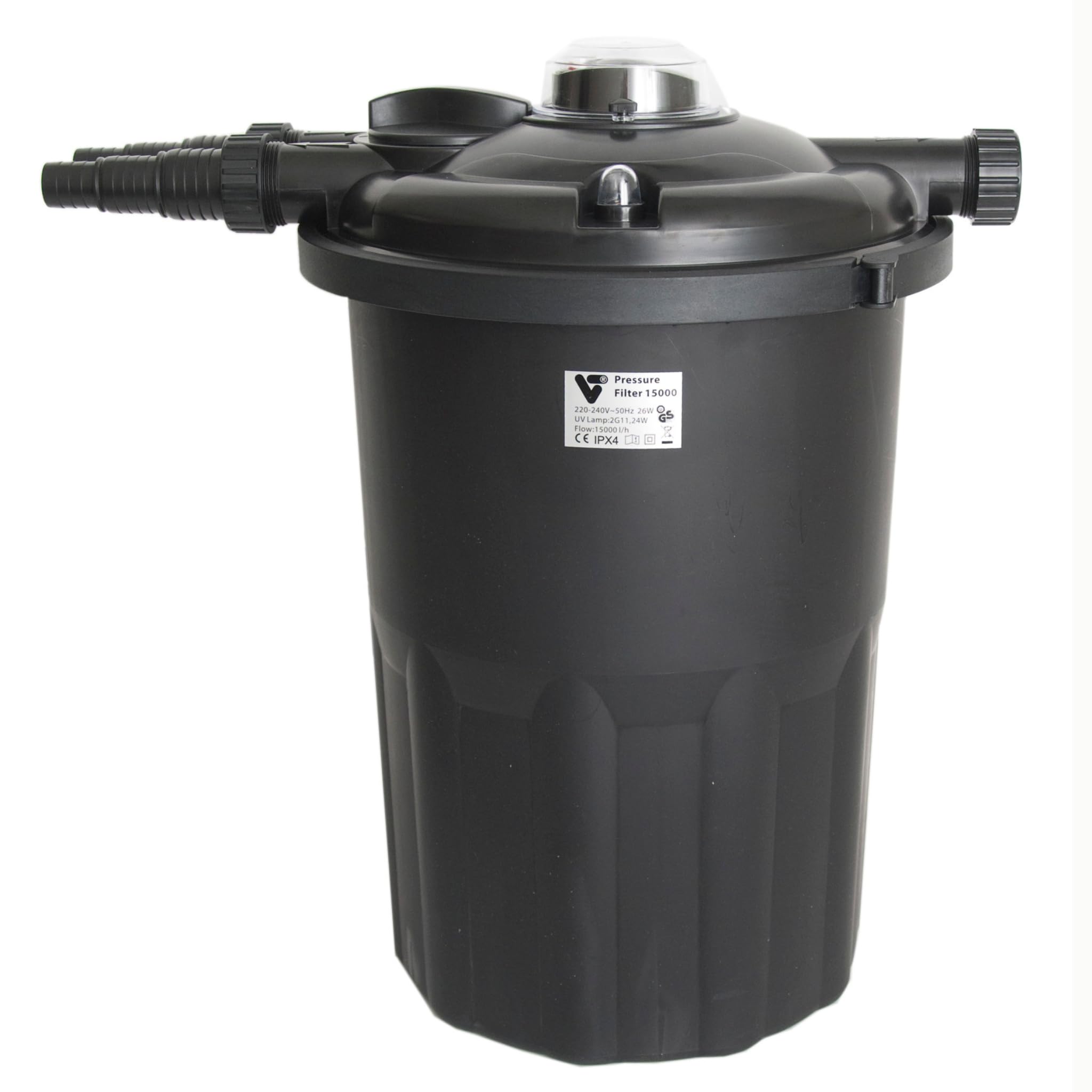 VELDA - Filtro a pressione per laghetto da giardino, acquario 6000, 9 W