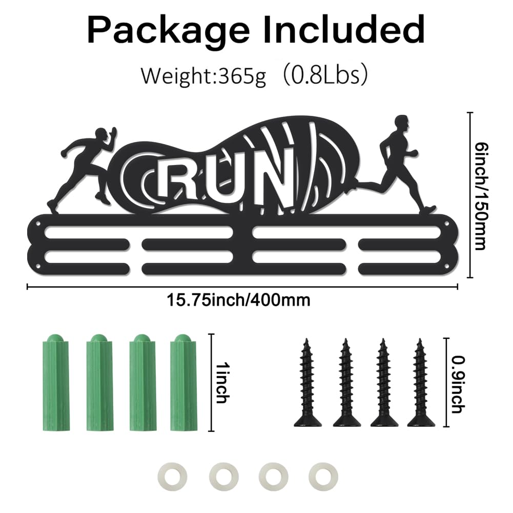 SUPERDANT Triatlon medaille Hanger Display Swim Bike Run Sport Medailles Display Rack voor 40 medailles Muur Mount Lint Display Houder Rack Hanger Decor IJzeren Haken Geschenken voor Marathon Runner