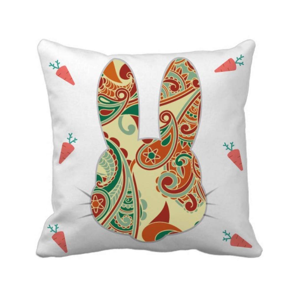 Housse de coussin lapin imprimé floral feuille abstrait pour déco lit