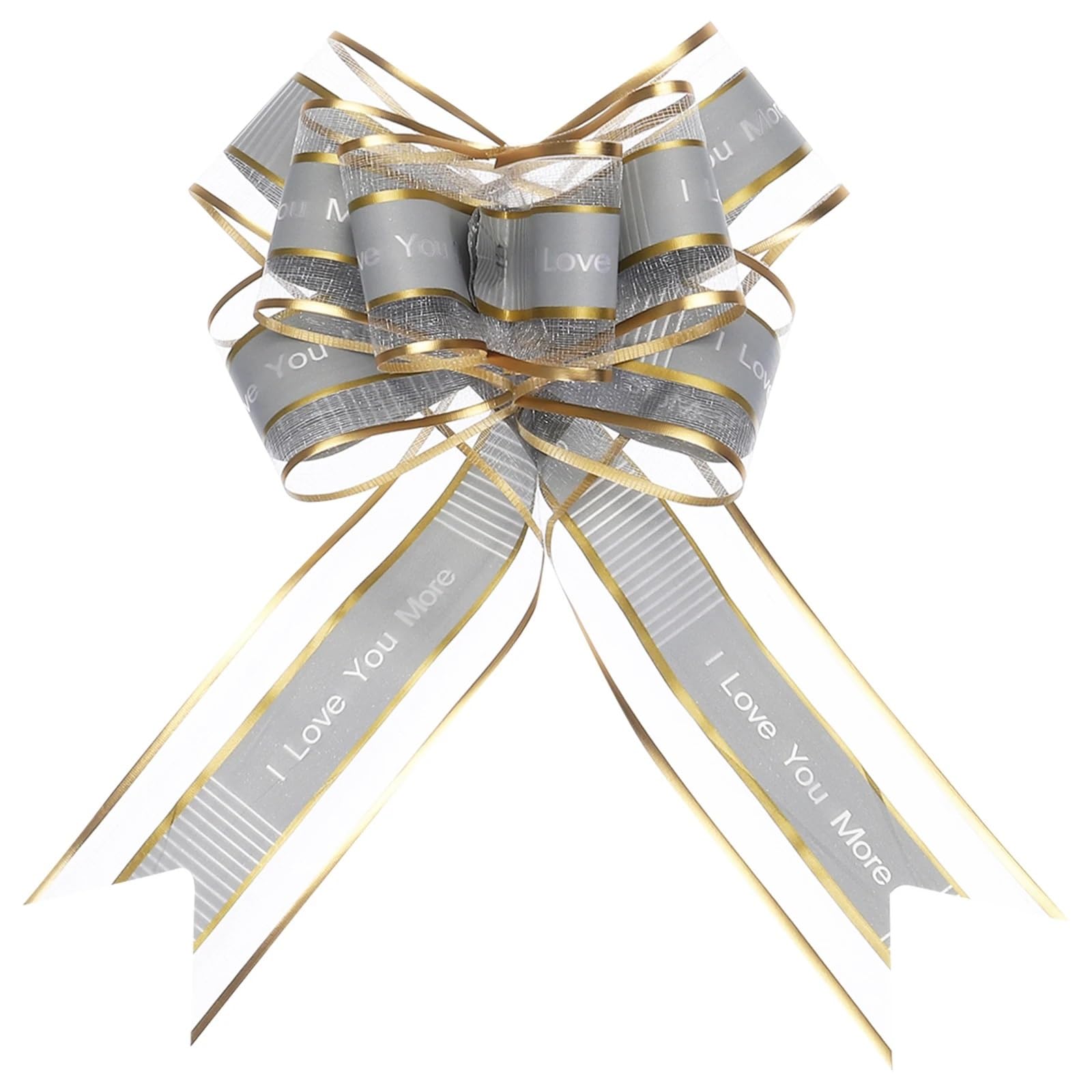 Fiocchi Auto Matrimonio 20 Fiocchi Grandi da Tirare con la Scritta Love You in Organza for Confezioni Regalo, for cestini da Matrimonio, Regali, Feste di Natale(Light Green)
