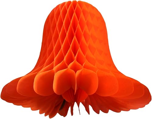 Miniatura 5 de Paquete de 3 campanas de papel de seda de panal de abeja de 15 pulgadas para decoración de fiesta (Navidad, rojoblancoverde)