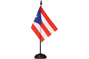 ANLEY Puerto Rico Deluxe Desk Flag Set