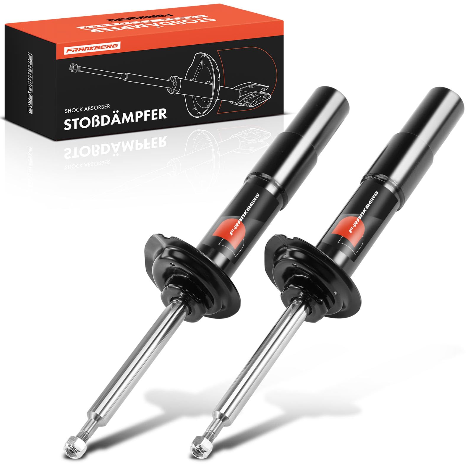 Frankberg 2 amortiguadores delanteros de 574 mm a presión de gas | Compatible con: Serie 5 E60, Serie 5 Touring E61