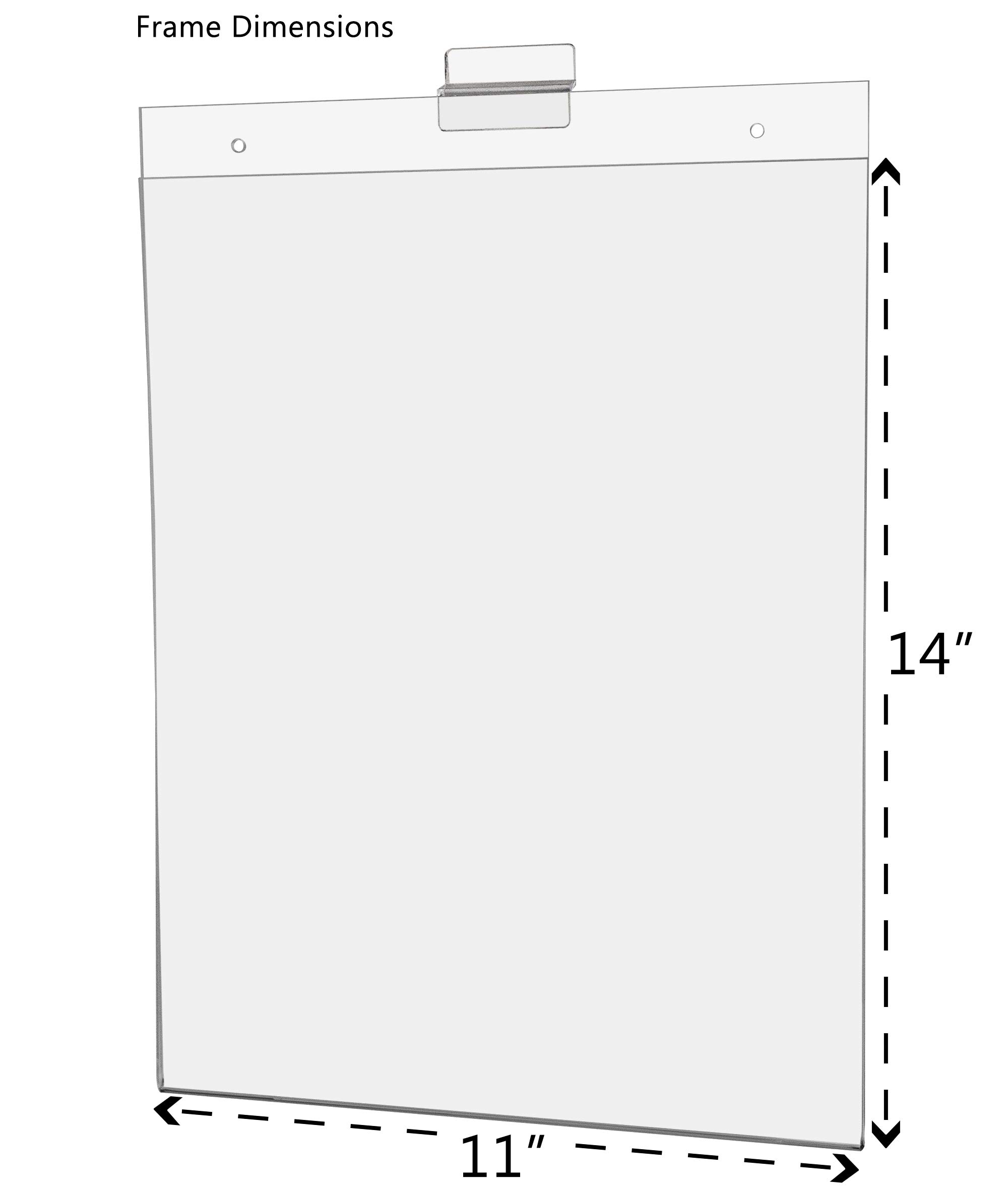 Slatwall Sign Holder 14x11 Inch - Clear Acrylic Display Sleeve For ...