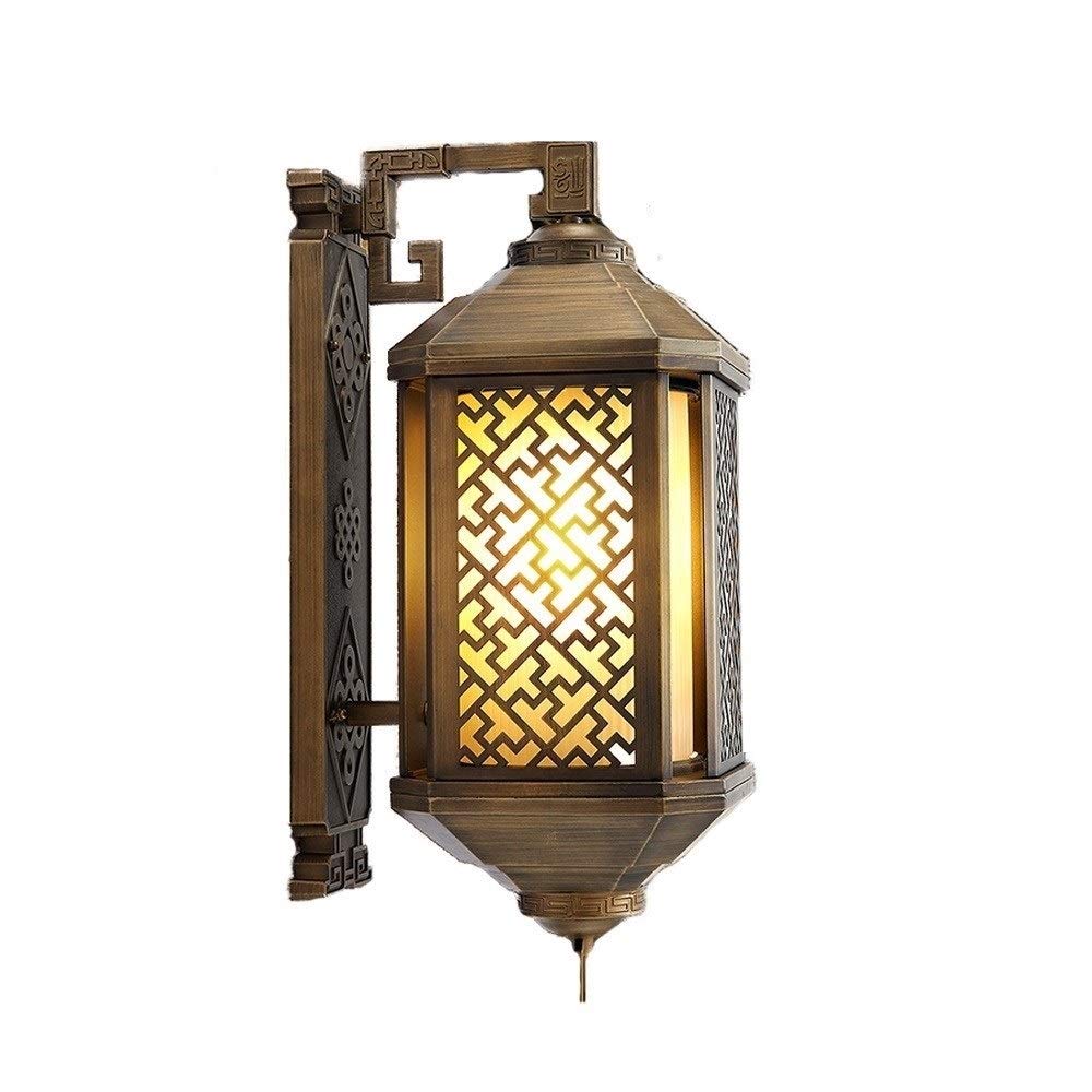HYJAUSXB Wall Lamps Sconces Chinese Style Antique Lamp Villa Terrace Balcony Door Light E27 Outdoor Waterproof Garden Sconce Aluminum Lantern for Exterior Patio Porch Loft Restaurant