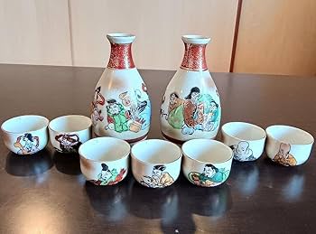 Amazon.co.jp: 九谷焼 七福神酒器セット 徳利お猪口 : ホーム