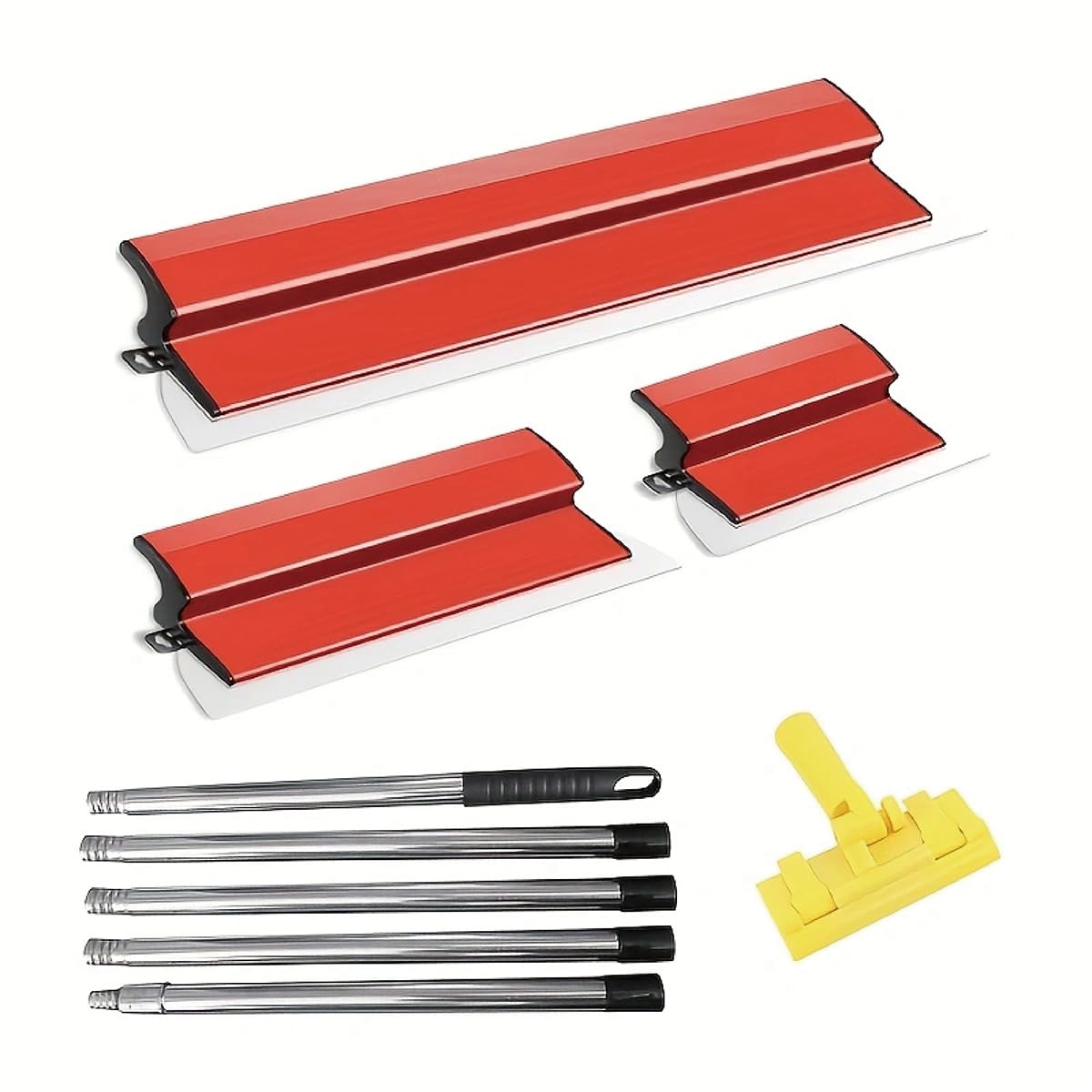 Juego de espátulas profesionales para superficies (250 mm, 400 mm, 600 mm), barra telescópica de 0,8 a 2 m, herramienta para pared y techo