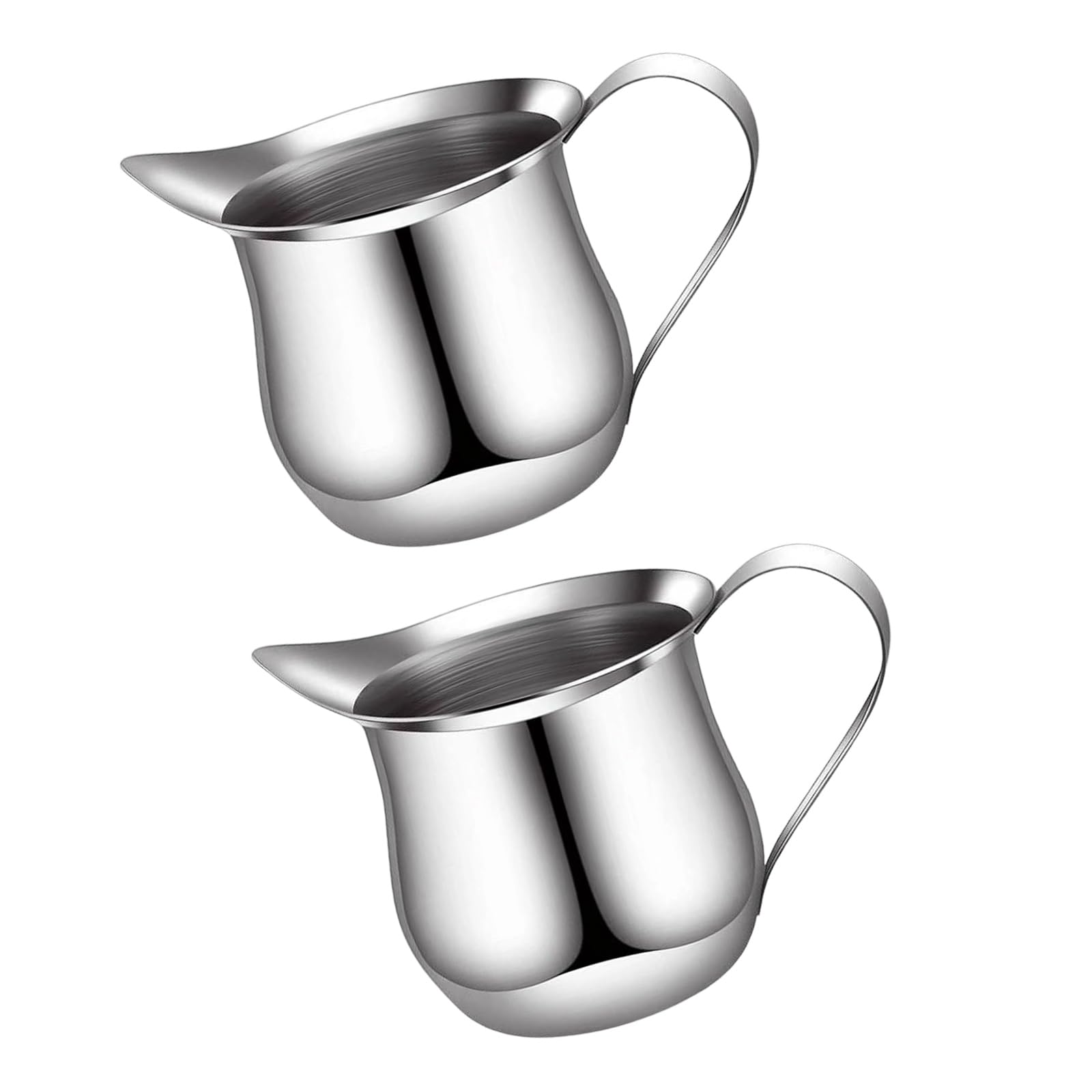 Xjdzineq 2 Piece Stainless Steels Milk Frother Cup Creamer for Espresso Brewing Art Latte Art Pitcher