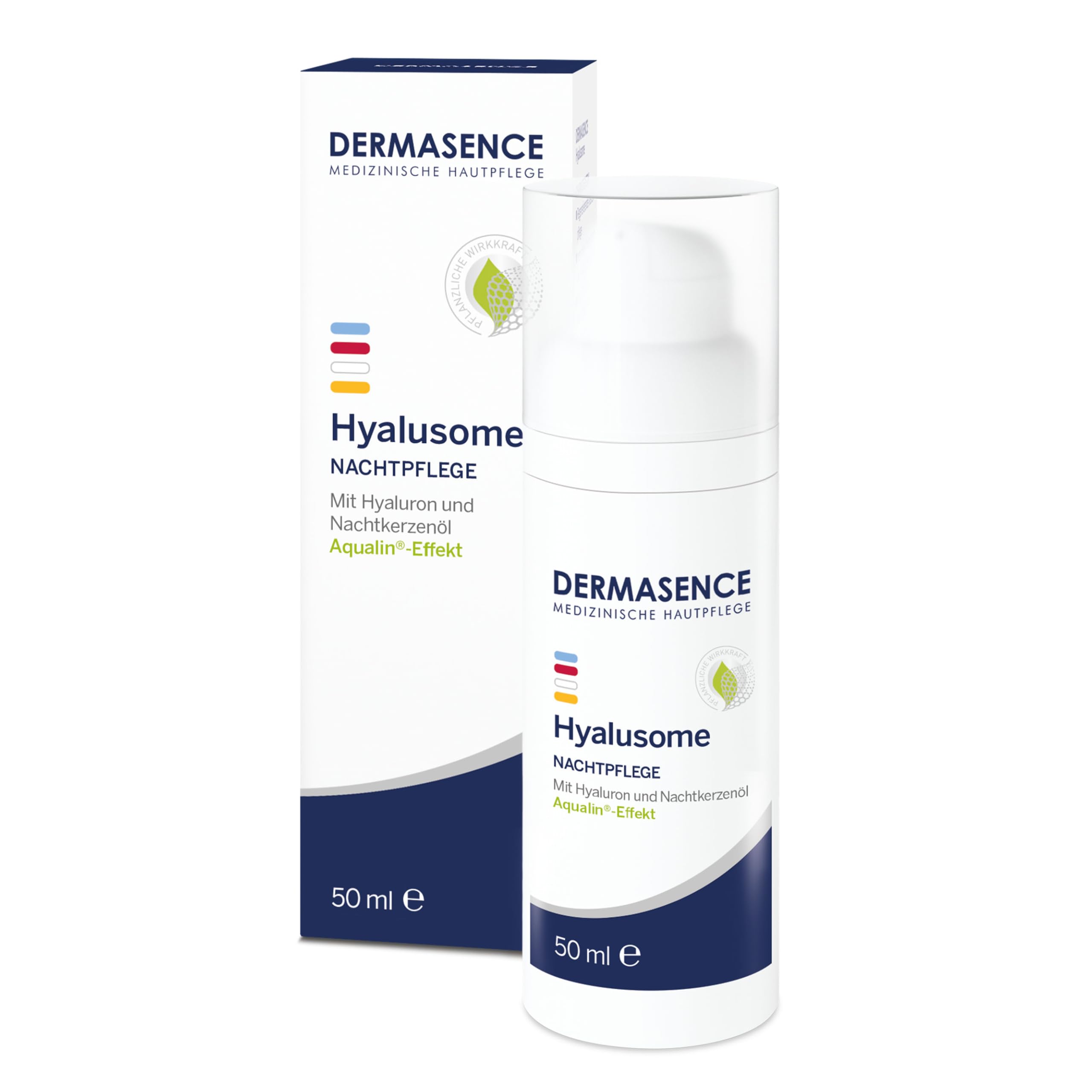 DERMASENCE Hyalusome Nachtpflege, 50 ml, regenerierende Gesichtscreme bei Feuchtigkeitsmangel und Elastizitätsverlust, glättet und pflegt über Nacht, mit Jojobaöl, vegan, sanft parfümiert