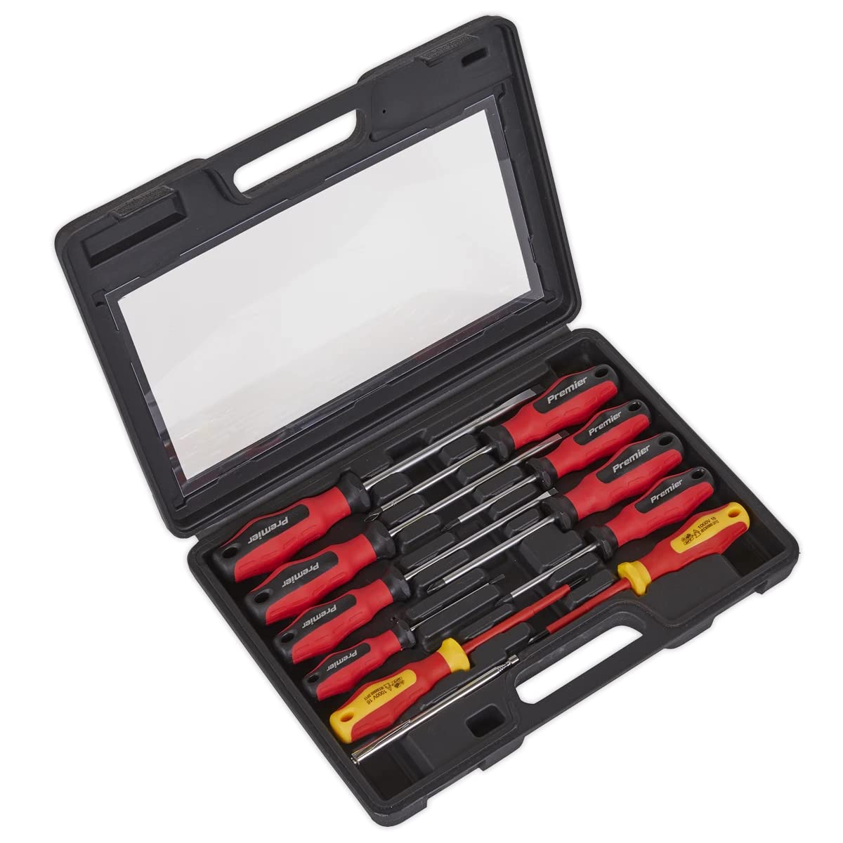 Sealey Multi-Colour *Clear* Powermax Screwdriver Set 11Pc Magnetized Tips Pozi Phillips Slotted Vde