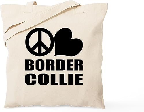 Vista 46 de CafePress Border Collie - Bolsa de lona natural, bolsa de compras reutilizable