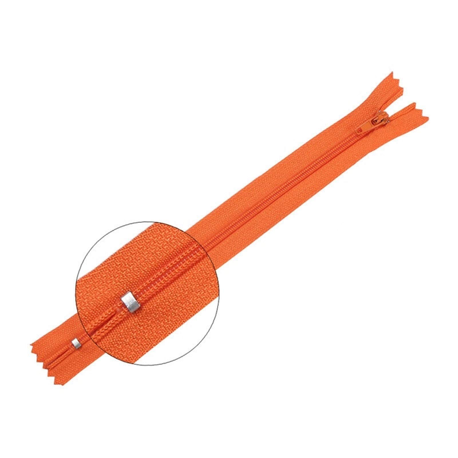 Plastic Zipper 10pcs Nylon Coil Zippers, for Tailor Sewing Crafts, 3 Inch-24 inch(Orange,12.5cm)