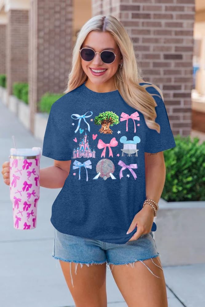 Magical Shirt for Women Magic Kingdom Shirts Castle Graphic T Shirt Family Vacation Tee Casual Holiday Tops - Image 3