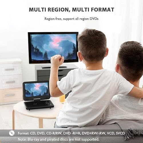 Miniatura 4 de ieGeek Reproductor de DVD portátil de 11.5 pulgadas para niños y automóvil, pantalla de protección ocular de 9.5 pulgadas con batería recargable