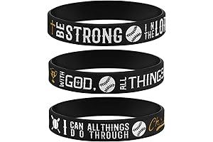 Sainstone Power of Faith Baseball Bible Verse Silicone Wristbands for Men