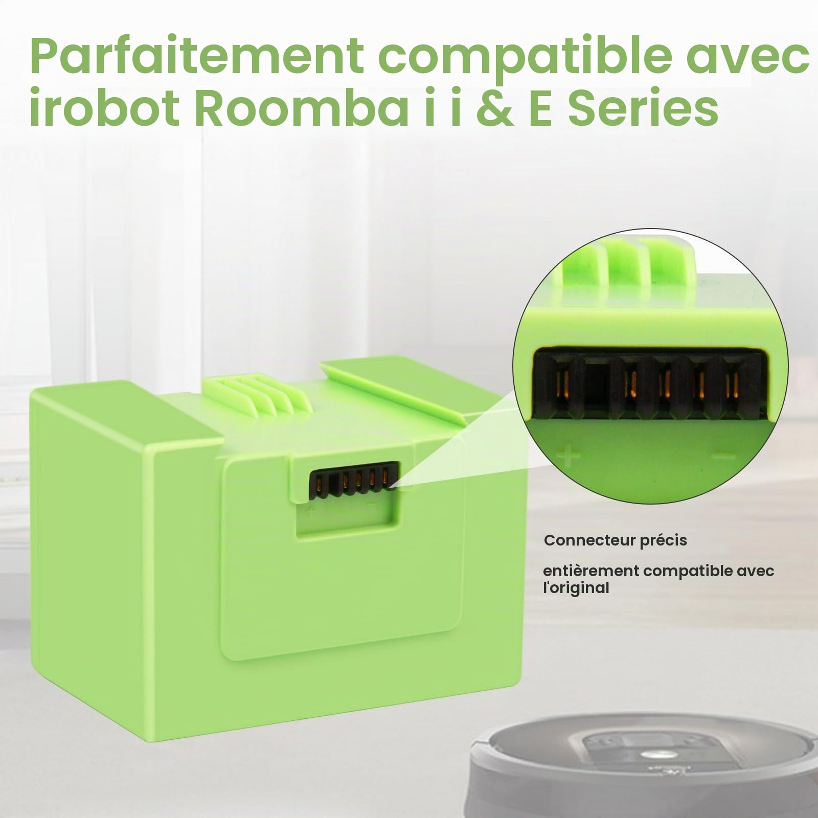 ASUNCELL Batterie Li-ion de rechange pour i7, 14,4 V, 4000 mAh, pour iRobot Roomba e et i série i7/i7+ i4/i4+ i3/i3+ e5 e6 i7158 i7550 i755020 7150 7550